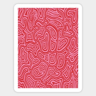 Pink and Red Groovy Liquid Marble Swirls Magnet
